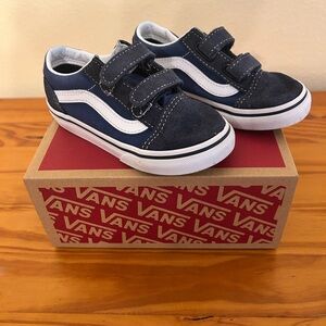 Vans Old Skool V Dark Blue Velcro Sneakers
